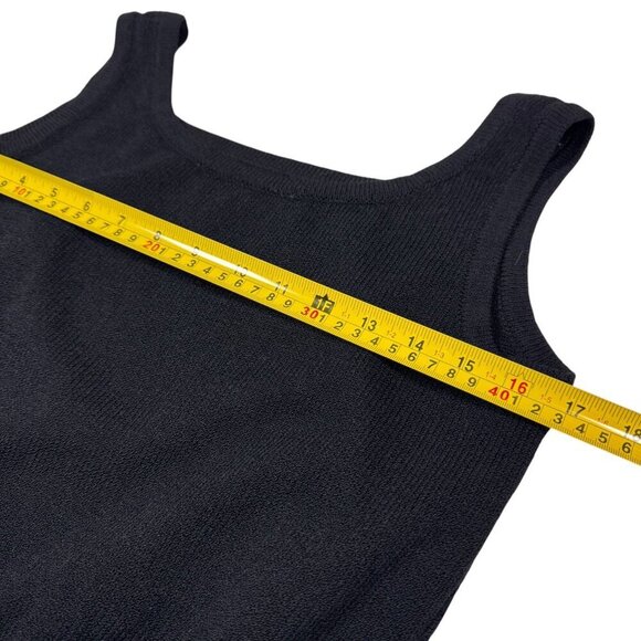 St John Basic Tank Top Sz.S Black Santana Knit Cropped Staple Capsule Wardrobe - Picture 6 of 9